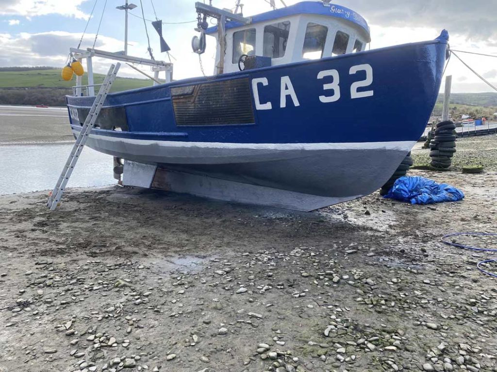 blue boat