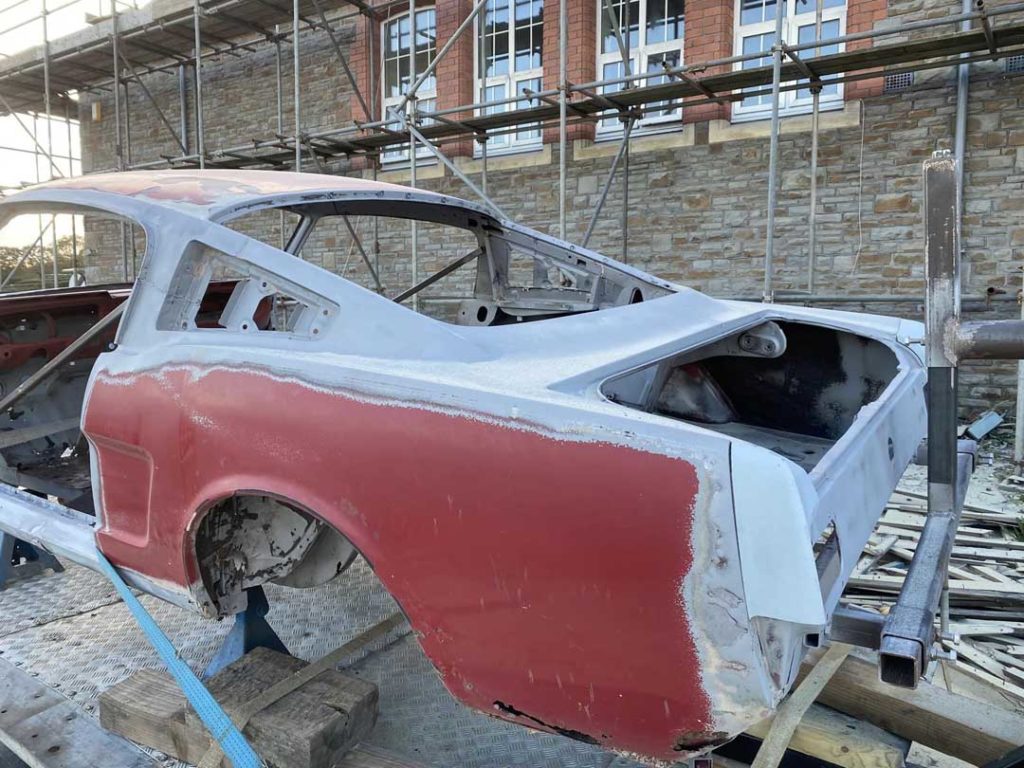 car paint being stripped